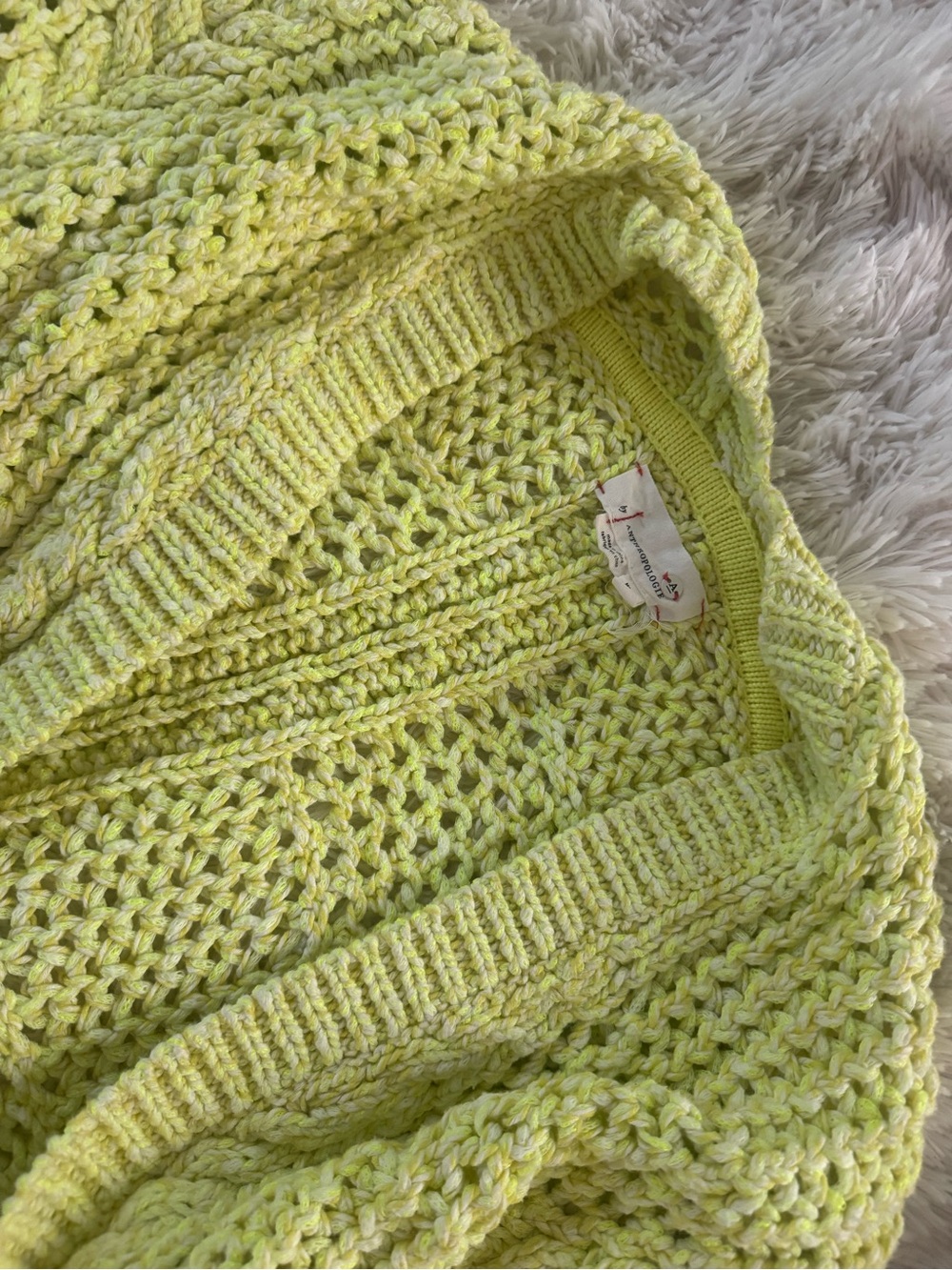 Anthropologie Light lime Green Open-Knit Women’s Sweater - Soft Breathable Layer